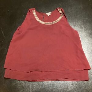 Angie Burgundy Sleeveless Tank Top